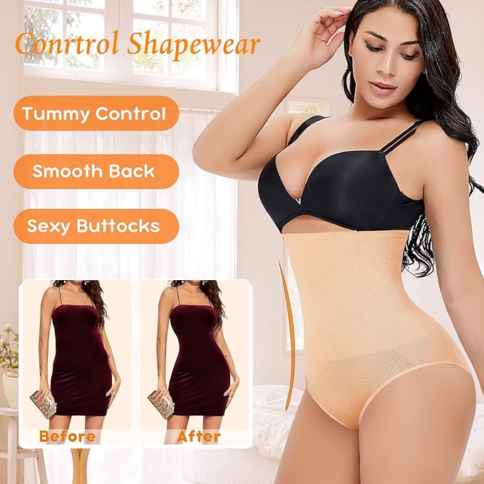 Tummy Control Shapewear Panties for Women High Waisted Body Shaper Slimming Shapewear Underwear Girdle Panty-StrideForce Fitness