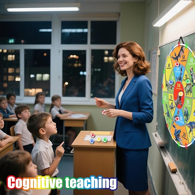 30 Inch LED Dart Board Kids Game,12PCS Sticky Balls,Indoor/Outdoor Sports Carnival Yard Party,Suitable for 3 4 5 6 7 8 9 10 11 12 Years Old Boys and Girls Birthday Gifts Dinosaur Toys-StrideForce Fitness