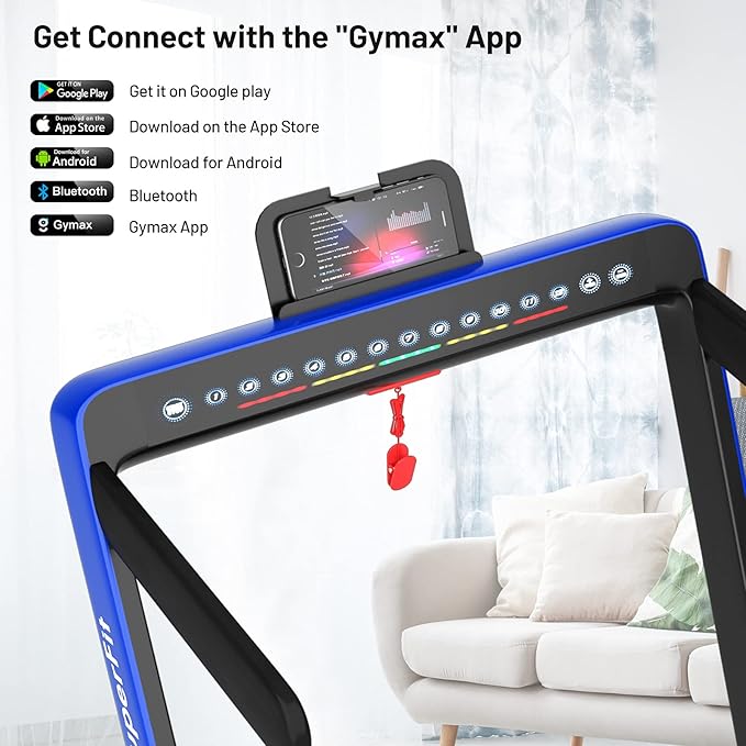GYMAX Walking Pad, Dual LED Display 2 in 1 Under Desk Treadmill for Home with Remote & Smart App Control, 2.25HP Foldable Portable Treadmill Running Machine for Office Small Space-StrideForce Fitness