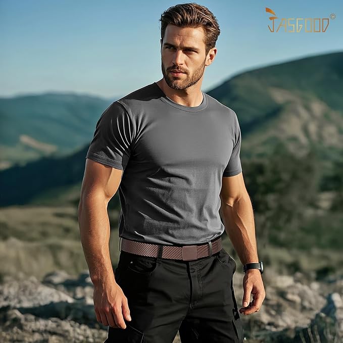 JASGOOD Nylon Canvas Breathable Military Tactical Men Waist Belt With Plastic Buckle-StrideForce Fitness
