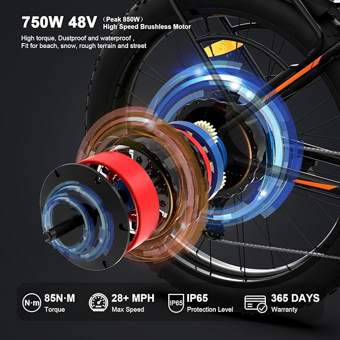 aostirmotor 750W Electric Bike for Adults 26"×4" Fat Tire Electric Bike 48V 13AH Lithium Battery Adult Electric Bicycles, 28MPH E Bike for Adults, Shimano 7 Speed Electric Mountain Bike-StrideForce Fitness