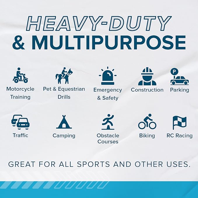 LVL10 Pro Training Cones - 6" Soccer Training Cones for Sports - for Basketball, Football, Basketball and Agility Drills - Soccer Field Markers That Won't Crack, Slide or Fly-StrideForce Fitness