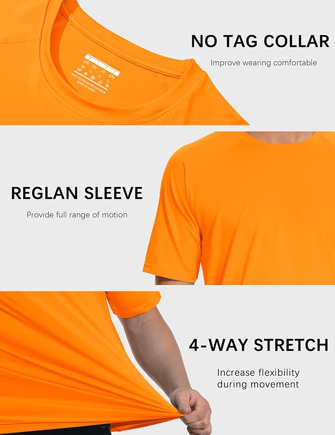 MAGCOMSEN Men's Short Sleeve UPF 50+ Sun Protection Shirts Quick Dry Athletic T-Shirt Hiking Running Swimming Rash Guard-StrideForce Fitness