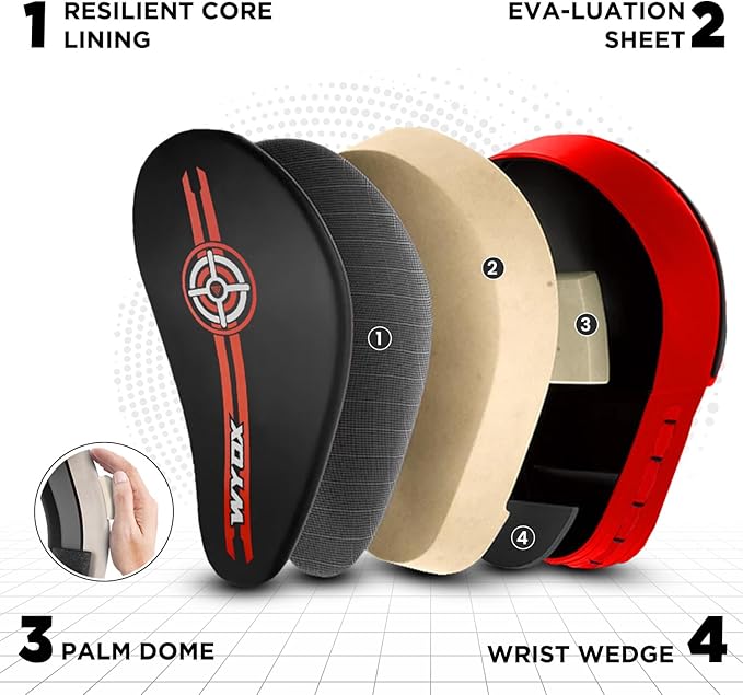 WYOX Curved Boxing Punch Mitts – Boxing Pads Training Set, Punching Mitts for Adults, Kickboxing Pads, Muay Thai Pads, Karate Pads, MMA Training Equipment, Martial Arts Focus Pads-StrideForce Fitness