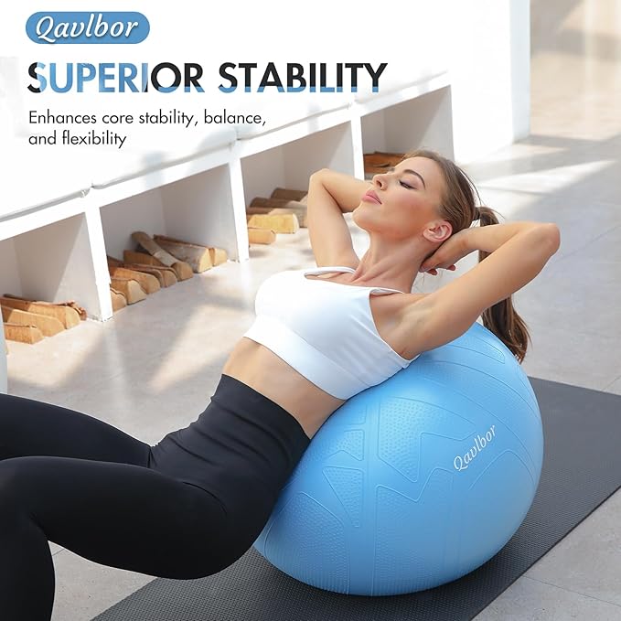 Yoga Ball Pregnancy Ball, 1.7mm Extra Thick Birthing Ball for Pregnancy, 600LB Anti-Burst Exercise Ball for Fitness, Balance, Physical Therapy, Non-Slip Stabil-ity Ball with Bump-StrideForce Fitness