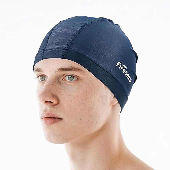 Firesara Fabric Swim Cap, High Elasticity Swimming Cap Keeps Hair Clean Breathable Fit Both Long Hair Short Hair, Swim Caps Woman Girls Men Kids One Size Hat-StrideForce Fitness