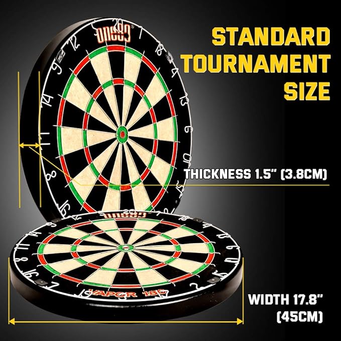 Vapor 180 Bristle Dartboard Staple Free Bullseye Steeltip Darts Extra Flights-StrideForce Fitness