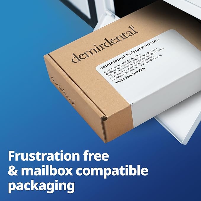 demirdental Kids mini Toothbrush Heads Compatible with Philips Sonicare Kids Toothbrush Heads - Replacement Heads mini Sensitive - Brush Heads from Ages 3 to 6 - Turquoise - Replaces HX6038-8 Pack