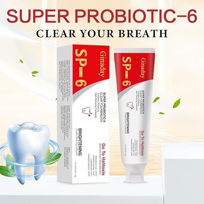 SP-6 Probiotic Toothpaste,Deep Cleaning Care Fresh Breath Ultra Whitening Toothpaste with Probiotic Oalance Oral Microbiot. (1 Pcs)
