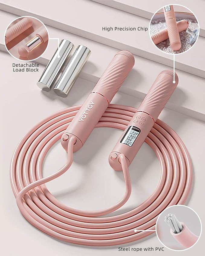 Cordless Jump Rope with Counter - Ropeless Jump 2 In 1 with