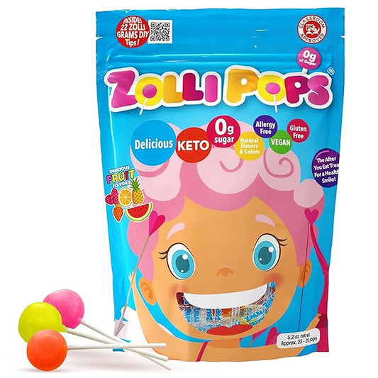 Zollipops Valentines Angel Clean Teeth Pops Sugar Free Candy with Xylitol, Dye-Free Lollipops - Keto & Diabetic-Friendly, Dentist-Approved Treats for Kids (Natural Fruit Flavors, 5.2 oz)
