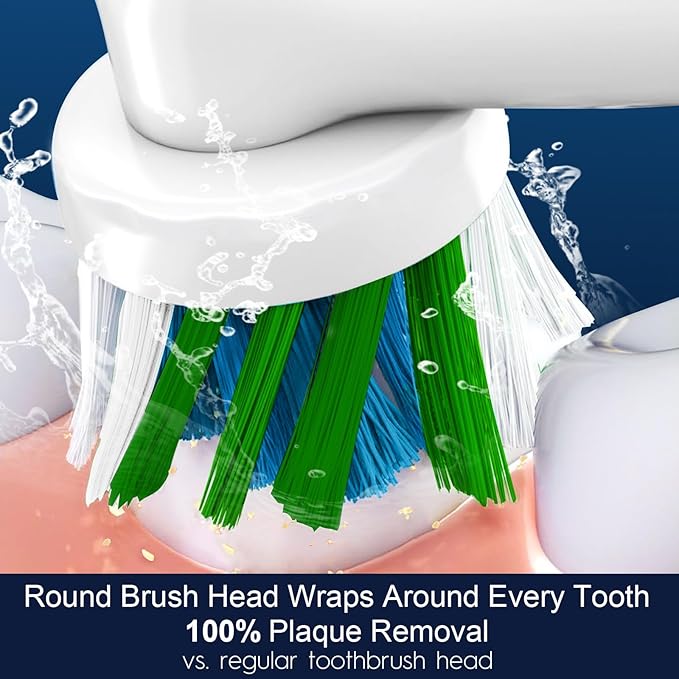 Replacement Heads Compatible with Oral B Pro 1000/500/Genius x/Smart 1500 Electric Toothbrush, Brush Heads for Braun Oral B, 4Pcs Precision Refills for Sensitive Care, 4Pcs Cross Clean for Deep Clean