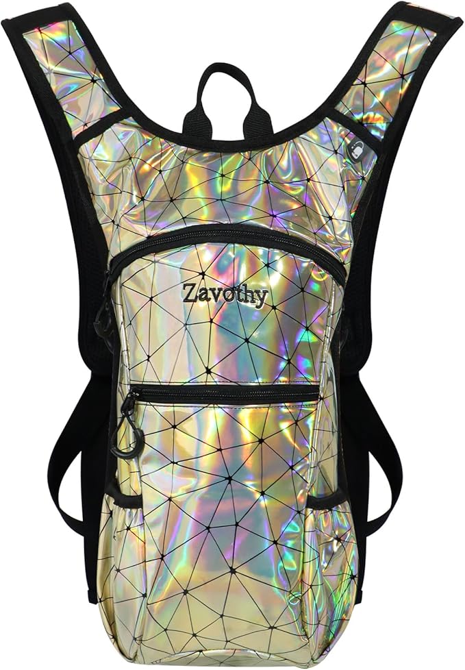 Reflective Hydration Backpack, Hydration Pack - Water Backpack with 2L/3L Hydration Bladder, Essential for Festivals - Rave Hydration Pack for Hiking, Running, Cycling, and Festivals-StrideForce Fitness