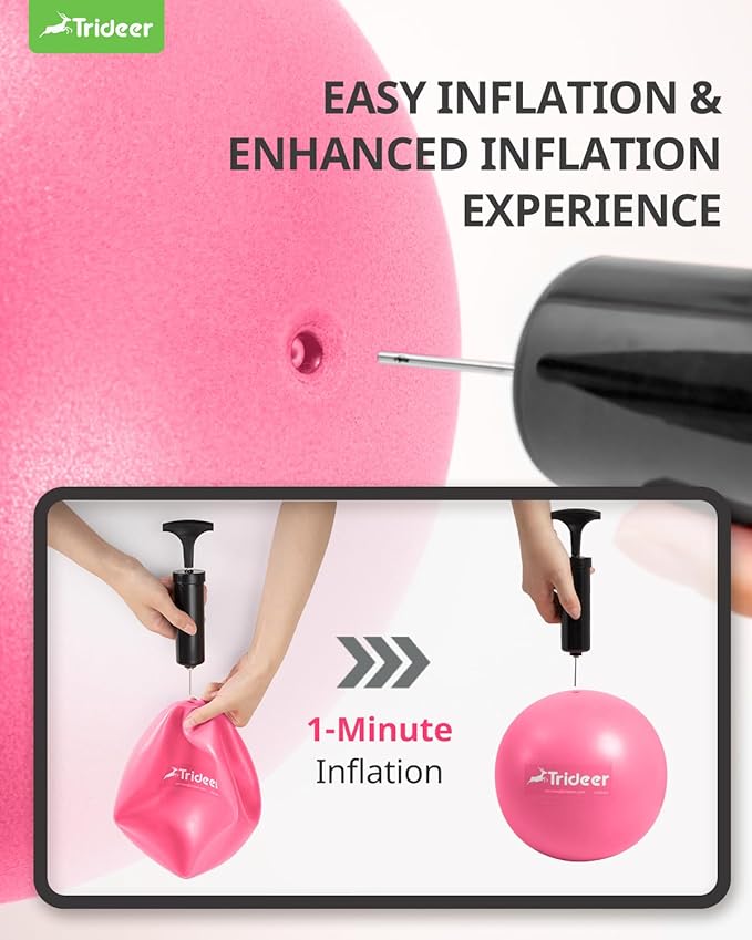 Trideer Pilates Ball - 7-8 inch with Pump, Small Core Ball for Yoga, Barre, Physical Therapy-StrideForce Fitness