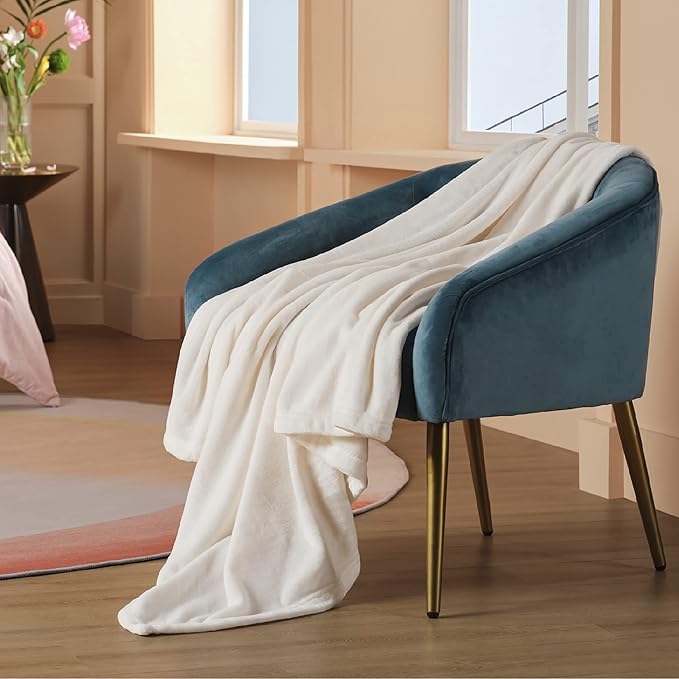 Bedsure Twin XL Fleece Blanket Dorm Bedding - Lightweight Soft Cozy Blankets for Bed, Sofa, Couch, Travel, Camping, Cream, 66"x90"-StrideForce Fitness