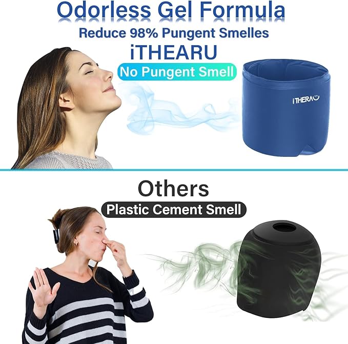 iTHERAU Migraine Relief Cap，Migraine Ice Head Wrap，Headache Ice Hat，Cold Therapy Headache Relief Cap for Migraine Eyes Mask Dark Blue Headache Ice Pack Stress Relief-StrideForce Fitness