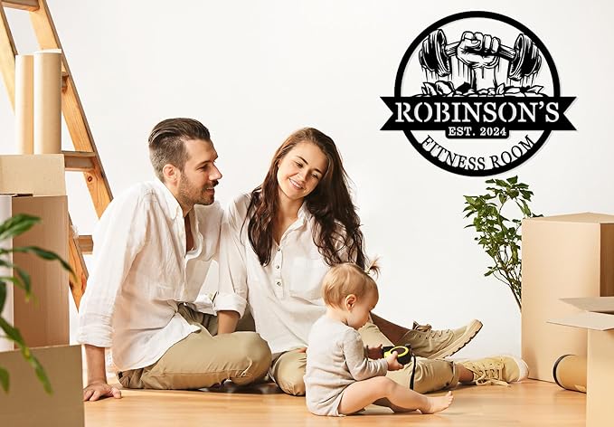 Personalized Home Gym Signs - Custom Metal Art for Workout Room – Enrich your Home Gym Decor with Unique Personalized Gym Sign & Weight Lifting - Custom Name Plaque-StrideForce Fitness