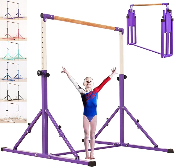 4FT/5FT Gymnastic Bar Set Gymnastics Horizontal Bar Gymnastics Kip Bar for Kids Home Use-StrideForce Fitness