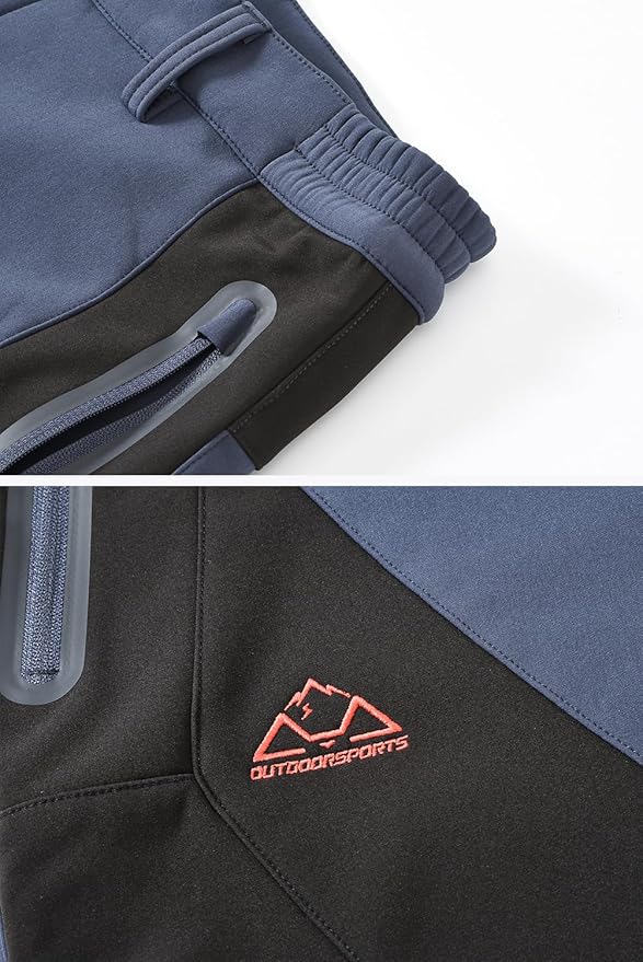 YSENTO Men's Fleece Lined Ski Snow Pants Winter Waterproof Softshell Insulated Hiking Cargo Pants-StrideForce Fitness