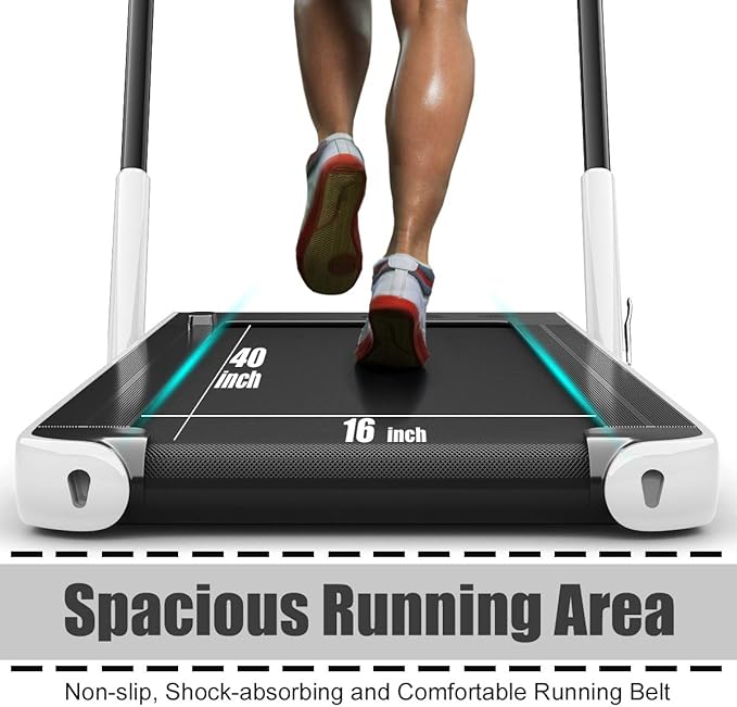 GYMAX Walking Pad, 2 in 1 Free Installation Under Desk Treadmill with Smart App, Remote Control & LED Display, 2.25HP Foldable Portable Compact Running Machine for Small Spaces Home Office-StrideForce Fitness