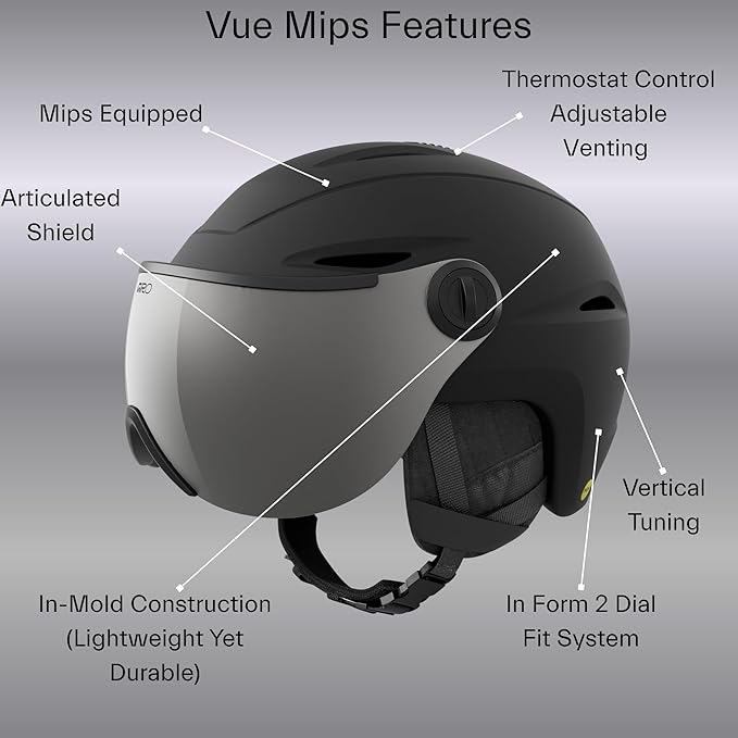 Giro Vue MIPS Ski Helmet - Snowboard Helmet with Integrated Goggle Shield/Visor for Men, Women & Youth-StrideForce Fitness