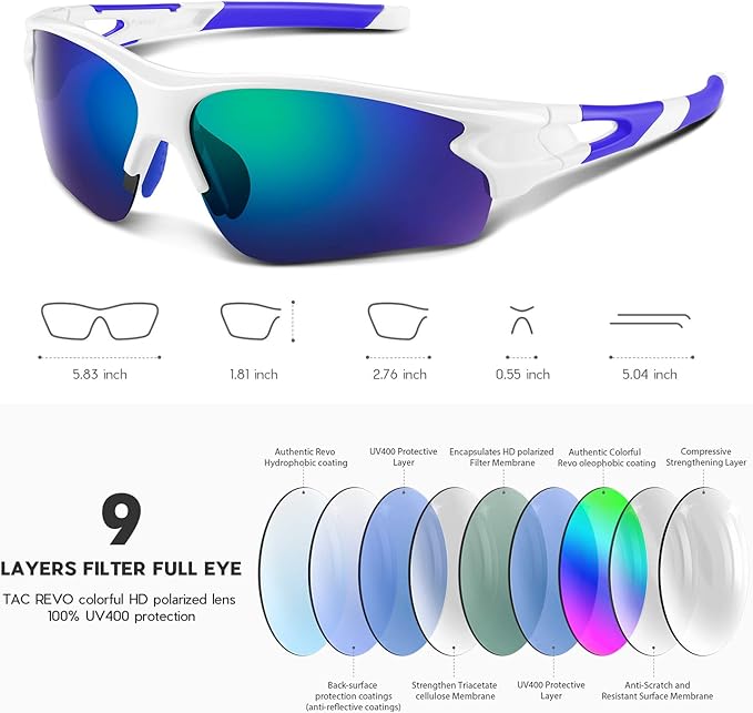 BEACOOL Polarized Sports Sunglasses for Men Women Youth Baseball Fishing Cycling Running Golf Motorcycle Tac Glasses UV400-StrideForce Fitness