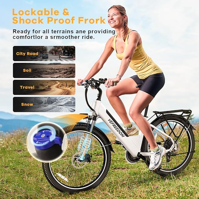 𝟏𝟎𝟎𝟎𝐖 Peak Electric Bike for Adults,up 𝟖𝟎 Miles Removable Battery Ebike, 26" UL Certified Electric Mountain E Bike,Adult Electric Bicycles for Commute Beach Snow-StrideForce Fitness