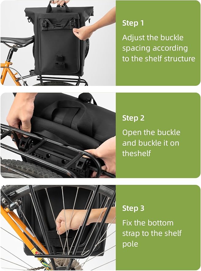 ROCKBROS Bike Pannier Bag Back Shelf Bag Bicycle Hanging Bag Waterproof Backpack Hand-held Backpack Rainproof Riding Equipment Mountain Road Bicycle-StrideForce Fitness