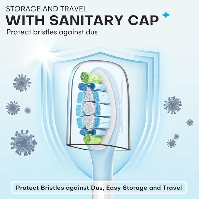 12 Pack Toothbrush Replacement Heads for Philips Sonicare, Electric Brush Heads Compatible with Phillips Sonic Snap-on Care Head (White)