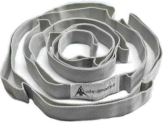 Stretching Strap Yoga Strap with Loops, Stretch Straps for Physical Therapy, Non-Elastic Exercise Strap for Pilates, Dance and Gymnastics with Workout Guide-StrideForce Fitness
