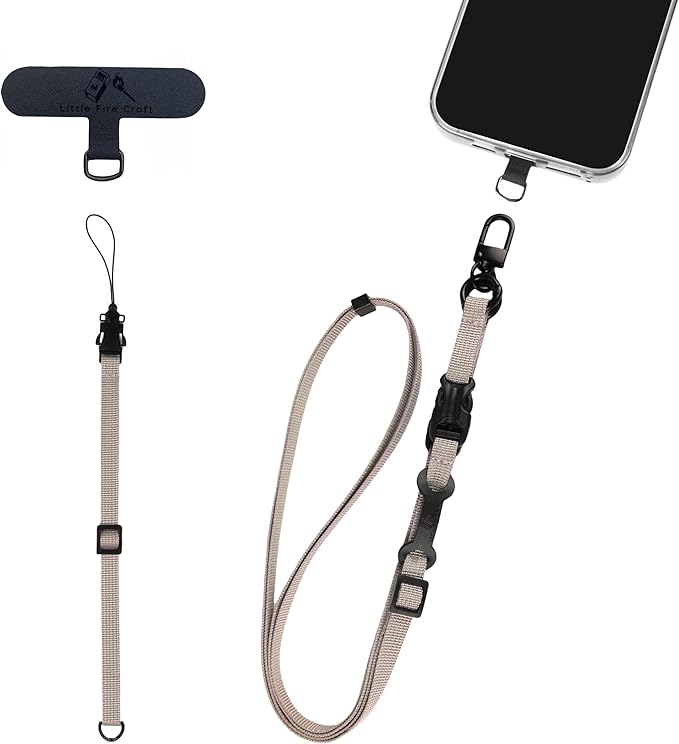 Cell Phone Strap Adjustable Wrist Strap Crossbody Cellphone Holder Extra Long Phone Lanyard Wrist Lanyard (Khaki)-StrideForce Fitness