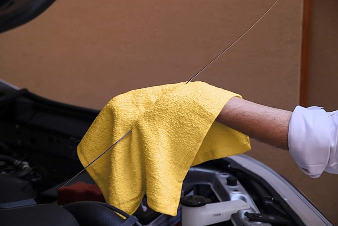 Avalon Towels Terry Bar Mop Towels (Value Pack of 60) Size 14"x17" – Absorbent and Durable, Multipurpose Cleaning Rags, Cotton Cleaning Cloths, Terry Cloth Rags, Reusable Shop Rag (Yellow)-StrideForce Fitness