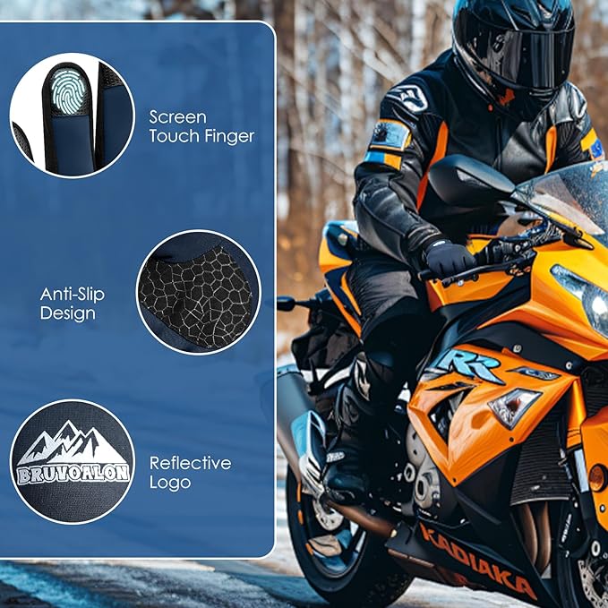 Bruvoalon Winter Gloves for Women & Men, 3M Thermal Insulation, Lycra Fabric, Windproof, Touchscreen, Anti-Slip, Cold Weather-StrideForce Fitness