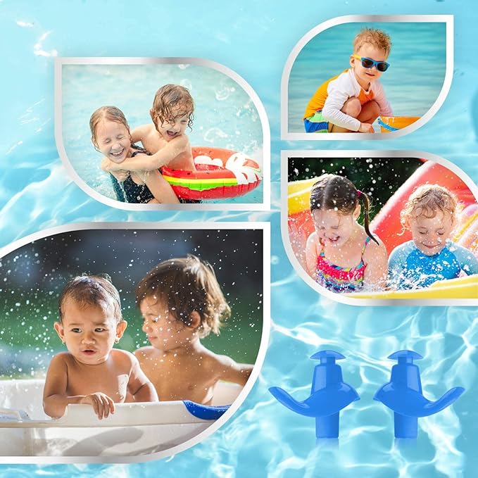 Hearprotek 2 Pairs Swimming Ear Plugs for Kids, Soft Reusable Water earplugs for Kids Swimming Bathing and Other Water Sports-StrideForce Fitness