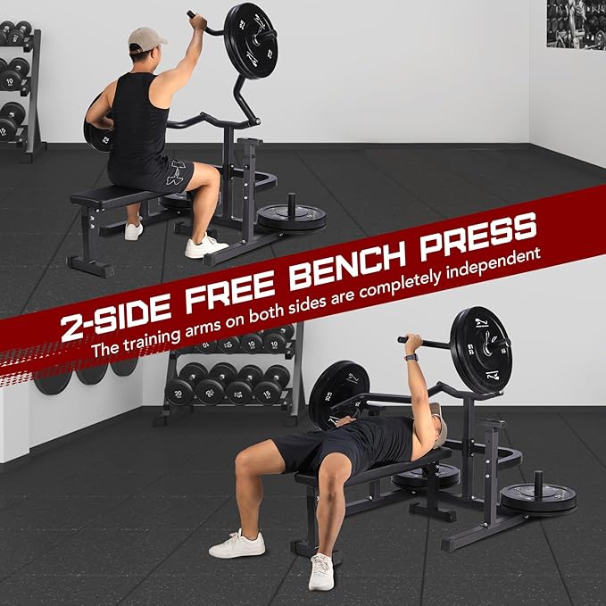 Chest Press Machine, Weight Bench Press Machine, Adjustable Flat Incline Bench with Independent Converging Arms, Multifunctional Bench Press Rack for Home Gym Equipment-StrideForce Fitness