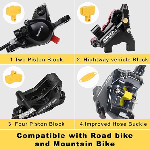 Brake Bleed Kit for Shimano, TEKTRO, TRP, SRAM/MAGURA/Formula/Hope, Hydraulic MTB Brake Bleed Kit for Shimano with M4-M7 Adapter, High Performance Mineral Oil Brake Fluid (2 * 60ml)-StrideForce Fitness