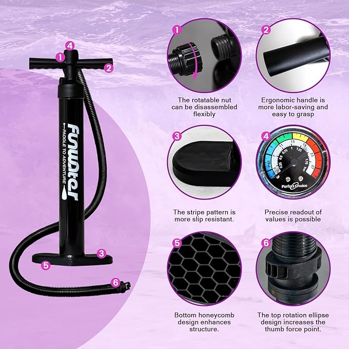 FunWater Inflatable Ultra-Light Stand Up Paddle Board for All Skill Levels with Premium SUP Paddleboard Accessories,Non-Slip Comfort Deck for Youth & Adults-StrideForce Fitness