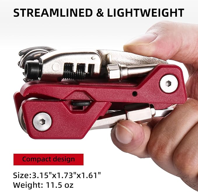 21 Bike Repair Multitool Kit with Carry Case, Portable Cycling Tool Kits (21 in 1), Bicycle Tools Kit Set with Allen Wrench, Chain Tool, Bicycle Spoke Wrench-StrideForce Fitness