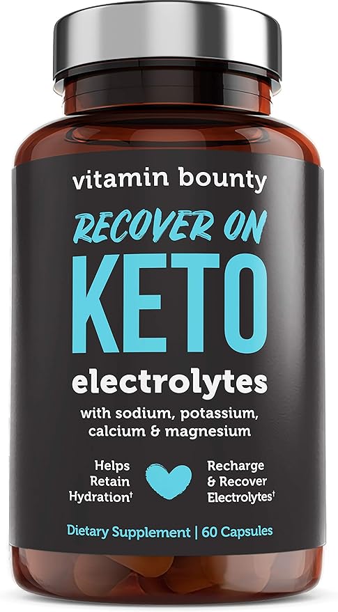 Vitamin Bounty Recover On Keto Electrolytes - Keto Supplements, Electrolytes Pills, Electrolyte Supplement, Keto Vitamins, Sugar Free Hydration, Boost Energy, GLP 1 Support- 60 Capsules-StrideForce Fitness