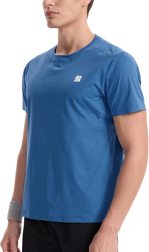 Mens Seamless Workout T-Shirts Lightweight Moisture Wicking Running Hiking Camping Tennis Pickleball Shirts for Men-StrideForce Fitness