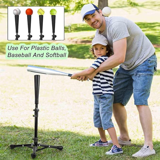 Baseball Tee for Kids,Batting Tee,Softball Tee,tee Stand, Youth Hitting Tee,Teeball Tee,Travel Tee,Easy Adjustable Height 20.5-30.2inch-StrideForce Fitness