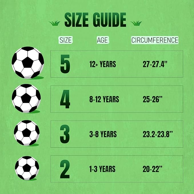 Soccer Ball Size 2 Size 3 Size 4 Size 5 with Pump - Single, 2 or 3 Pack - Official Size & Weight - Classic Indoor Outdoor Soccer Long-Lasting - Ideal Gift for Toddler Kids Boys Girls Youth Adult-StrideForce Fitness