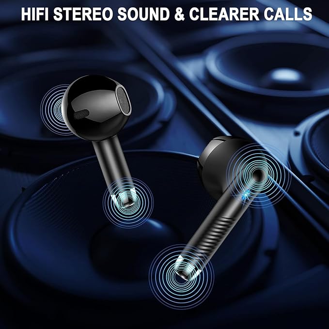 Wireless Bluetooth 5.4 Earbuds, Ear Buds LED Power Display Headphones 6D Stereo, Bluetooth Earbuds in-Ear Noise Cancelling Mic, 40H Playback Mini Case IP7 Waterproof Sports Earphones for Android iOS-StrideForce Fitness
