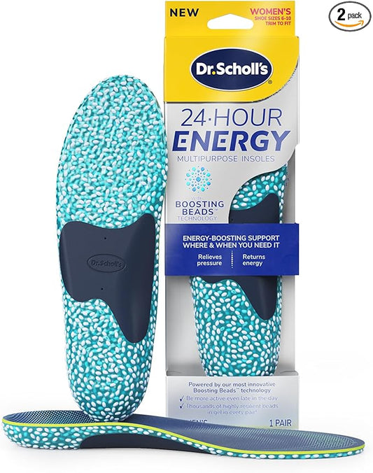 Dr. Scholl's® 24-Hour Energy Multipurpose Insoles, Returns Energy with Every Step, Relieves Foot Pressure & Tired Achy Feet, Memory Foam & Gel Insert, Women's Shoe Size 6-10, 1 Pair-StrideForce Fitness