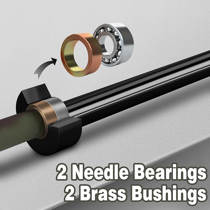 7ft Olympic Barbell for Strength Training and Olympic Weightlifting, 500 700 1000LBS Capacity Available, 2 Inch Bar for Squats, Home Gym Fitness Equipment, Bench Press, Deadlift,Powerlifting-StrideForce Fitness