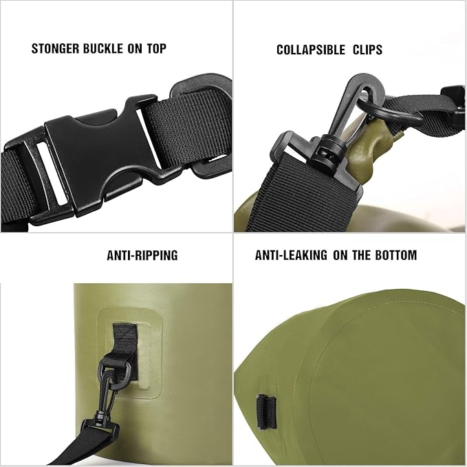 Unigear Dry Bag Waterproof, 2L/5L/10L/20L/30L/40L Floating and Lightweight Bags for Kayaking, Boating, Fishing, Swimming and Camping with Waterproof Phone Case-StrideForce Fitness