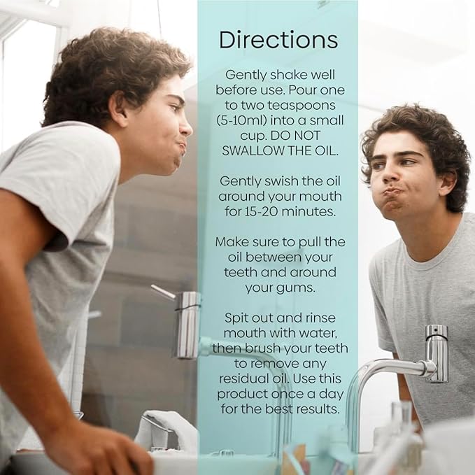 SpaRoom Oil Pulling for Teeth and Gums – 2 Pack Coconut Oil Pulling for Teeth with Tongue Scraper, Fresh Mint, Natural Mouthwash Alternative for Gum Health, Oral Hygiene, and Breath Support, 16 fl oz