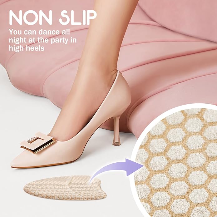 Metatarsal Pads for Women, Ball of Foot Cushions, Heel Inserts, High Heel Comfort Pads (2 Pairs), Anti Slip, Invisible Design-StrideForce Fitness