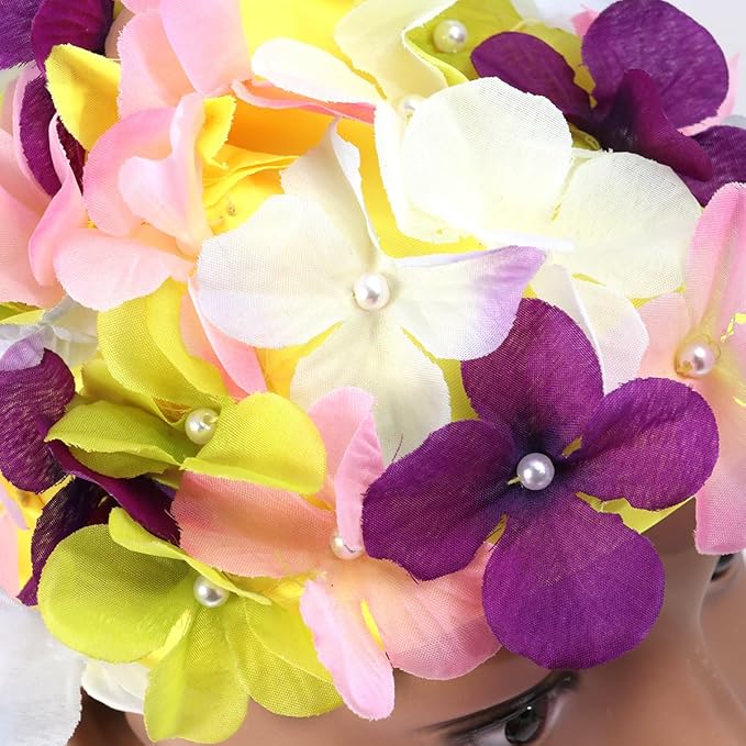 FAVOMOTO Colorful Large Size 3D Floral Petal Swim Cap for Women - Floral Caps Unique Design for Ear Hair Protection in Water Activities Ideal for Swimming Beach-StrideForce Fitness