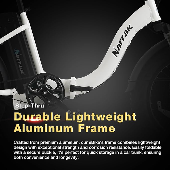 Fat Tire Folding Electric Bike, 48V & 624Wh Lithium Removable Battery, Peak 1100W Brushless Motor, Max Speed 28Mph, M5 Large LCD Display, Suspension, Step-Over/Thru Frame-StrideForce Fitness